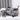 Cat Carrier with Wheels Large Foldable Bag in gray on sofa with gray cat, telescoping handle and mesh panels