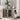 Dog Crate Furniture  Side Table Kennel for Large Dogs gray wood corner side table crate with a sitting Border Collie and food bowls