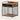 Wood Dog Crate With Storage Drawer And Bench — rustic wood bench with built-in drawer and metal wire kennel