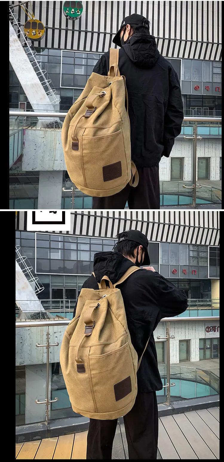 Sport Large Capacity Travel Backpacks Male Luggage Canvas Bucket Shoulder Bag Man Hiking Duffle Bags Men Rucksack Outdoor