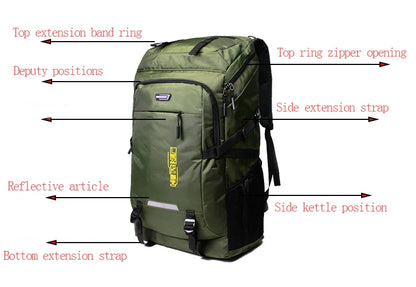 80L 50L Men's Outdoor Backpack Climbing Travel Rucksack Sports Camping Hiking Backpack School Bag Pack For Male Female Women