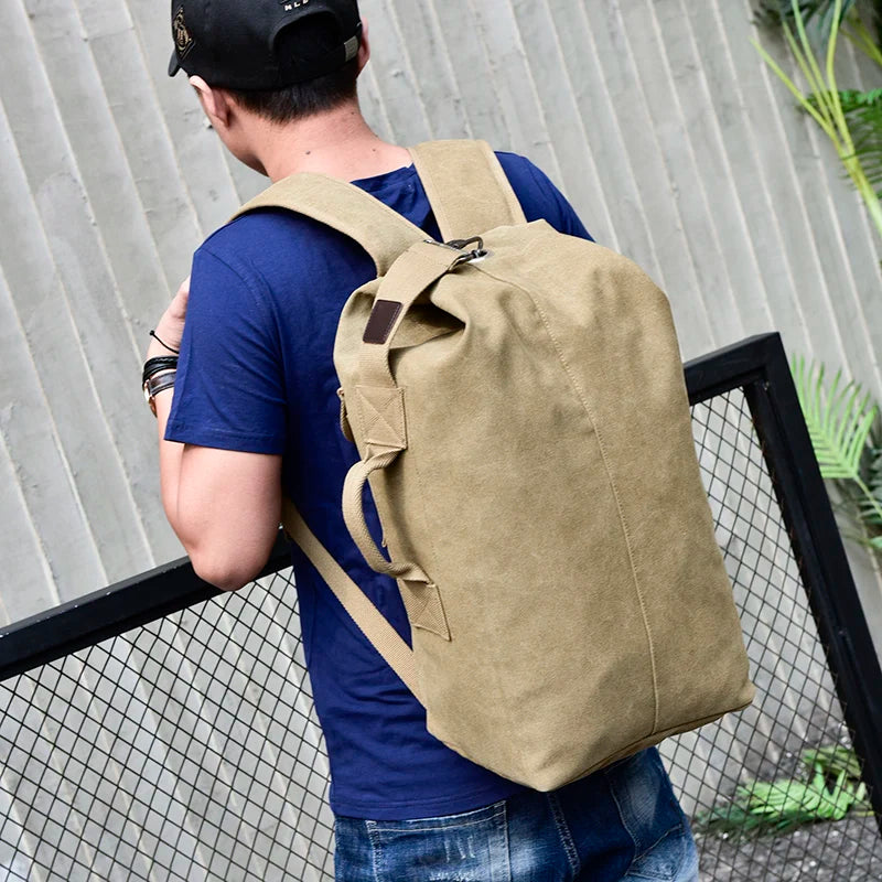 Large Capacity Rucksack Man Travel Bag Mountaineering Backpack Male Luggage Canvas Bucket Shoulder Bags for Boys Men Backpacks