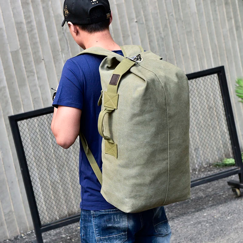 Large Capacity Rucksack Man Travel Bag Mountaineering Backpack Male Luggage Canvas Bucket Shoulder Bags for Boys Men Backpacks