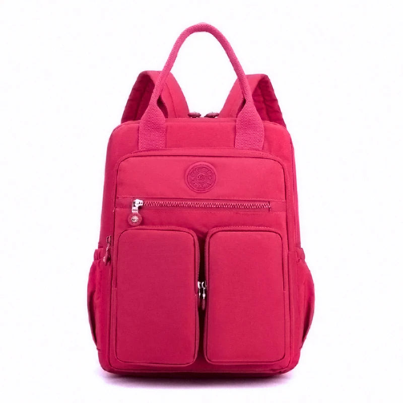 Fashion Woman Backpack Waterproof Nylon Soft Handle Solid Multi-pocket Travel Zipper Feminina School Bags Laptop Backpack