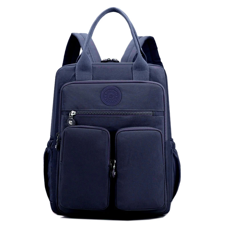 Fashion Woman Backpack Waterproof Nylon Soft Handle Solid Multi-pocket Travel Zipper Feminina School Bags Laptop Backpack