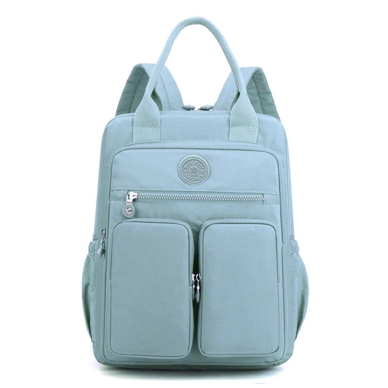 Fashion Woman Backpack Waterproof Nylon Soft Handle Solid Multi-pocket Travel Zipper Feminina School Bags Laptop Backpack