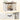 Cat Litter Box Cabinet - Hidden Litter Furniture white farmhouse cabinet with open doors, cat inside, wood top and pompom toy