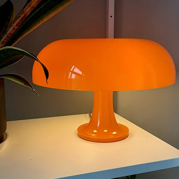 Modern Mushroom Table Lamp Bright Orange LED USB