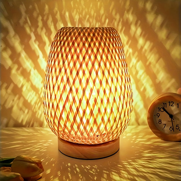 Handmade Bamboo Bedside Lamp Night Light