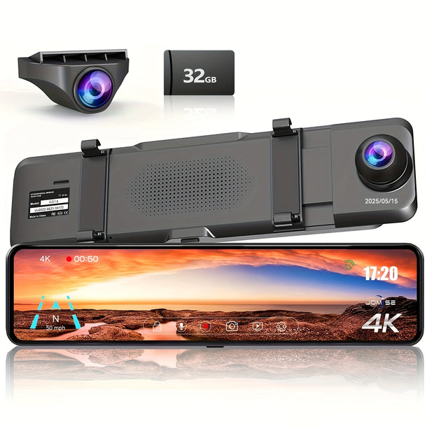 4K Mirror Dash Cam Front Rear Touch Screen